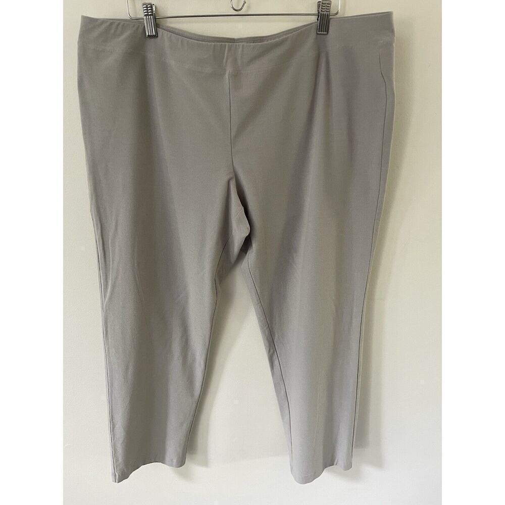 Eileen Fisher Women's Pull-on Stretch Waist Pants Relaxed Fit Gray Viscose Blend